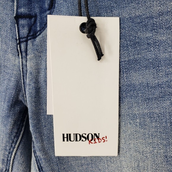 Hudson Kids Tilly Skinny Jeans 12 Girls Ankle Raw Frayed Hem Light Wash Blue NEW - Picture 3 of 9